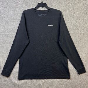Patagonia Black Responsibili-Tee Shirt Long Sleeve Spellout Sleeve Men's Size L